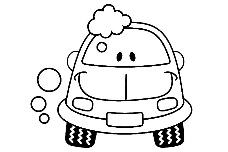 Car with eyes-coloring book for kids
